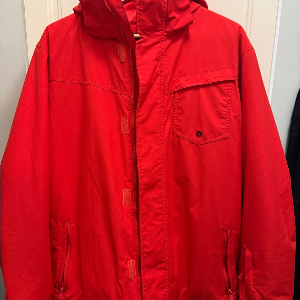 Men's Red Hooded Ski Jacket